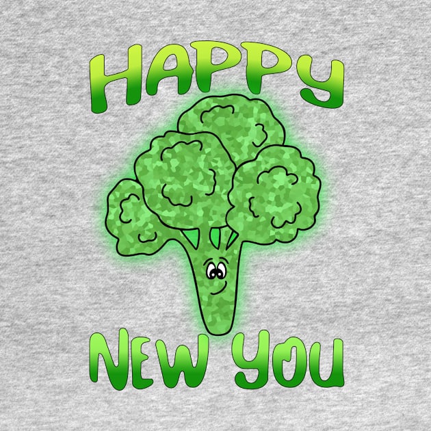 HAPPY New Year Healthy Funny Broccoli by SartorisArt1